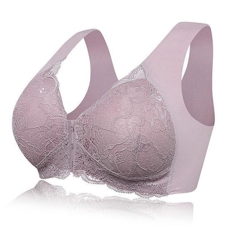 Tazanna Elegant Front Closure Lace Wireless Bra