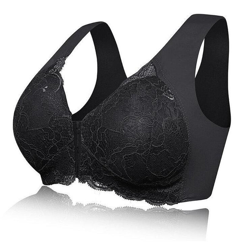 Tazanna Elegant Front Closure Lace Wireless Bra